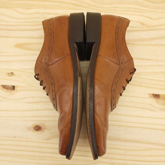 Fratelli Mens Oxfords Sz 9.5 M Brown Leather Y2K Square Toe Dress Shoes - Picture 6 of 9